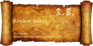 Kovács Bazil névjegykártya